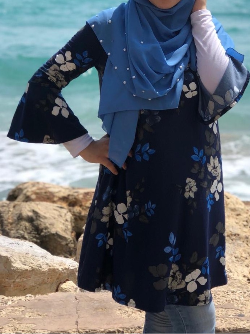 Navy Floral Tunic